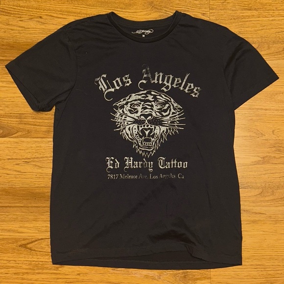 Melrose Ave Los Angeles Ed Hardy Lion T-Shirt - Picture 1 of 4
